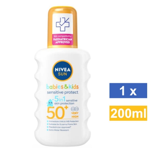 Picture of NIVEA SUN KIDS SENSITIVE PROTECT & PLAY SUNSCREEN SPRAY SPF 50+ 200ml 