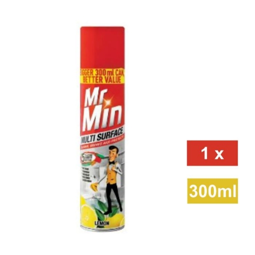 Picture of MR.MIN 5 GUARD PROTECTION LEMON SCENTED WOOD POLISH 300ml 