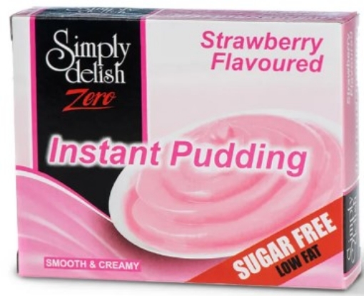 Picture of SIMPLY DELISH ZERO SUGAR FREE STRAWBERRY INSTANT PUDDING MIX 40g 