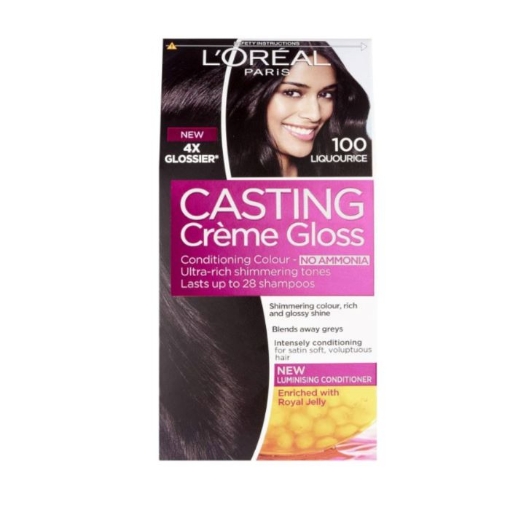 Picture of LOREAL PARIS CASTING CRÈME GLOSS  NO. 100 BLACK HAIR COLOUR DYE 242g