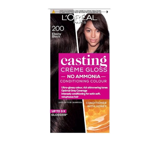 Picture of LOREAL PARIS CASTING CRÈME GLOSS NO. 200 EBONY BLACK HAIR COLOUR DYE 242g 