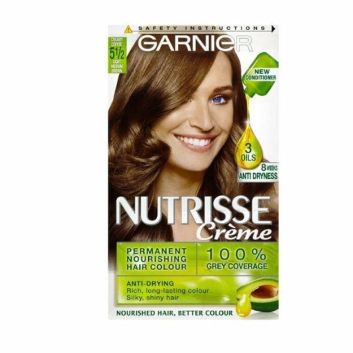 Picture of GARNIER NUTRISSE CREME NO. 5.1/2 CREAMY COFFEE LIGHT MEDIUM BROWN DEEP NOURISHING PERMANENT HAIR COLOUR 172g 