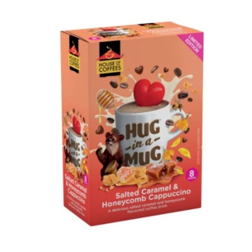 Picture of HUG IN A MUG SALT CARAMEL & HONEYCOMB  INSTANT CAPPUCCINO STICKS 8x24g