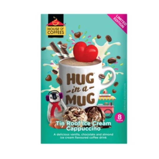 Picture of HUG IN A MUG TIN ROOF ICE CREAM INSTANT CAPPUCCINO STICKS 8x24g 