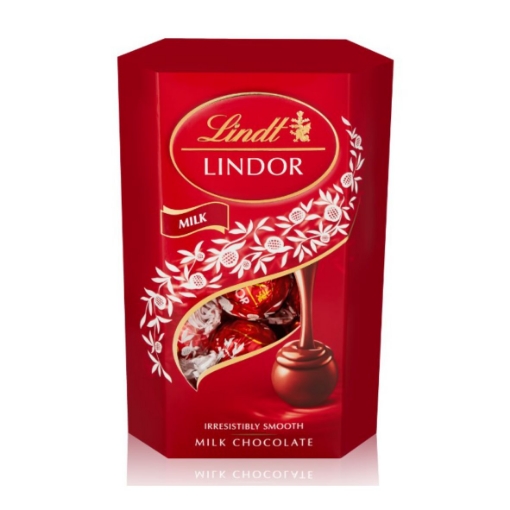 Picture of LINDT LINDOR MILK CHOCOLATE CORNET TRUFFLES 200g 