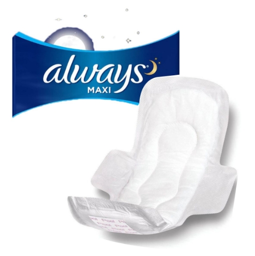 Picture of ALWAYS NIGHT MAXI THICK EXTRA LONG SANITARY PADS XL 16's 